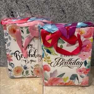Floral Birthday Gift Bags Set-2 packs of 12….24 total